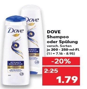 Kaufland Dove Shampoo oder Spülung tilbud