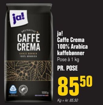 Poetzsch Padborg Ja! Caffe Crema 100% Arabica Kaffebønner tilbud