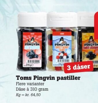 Poetzsch Padborg Toms Pingvin Pastiller tilbud