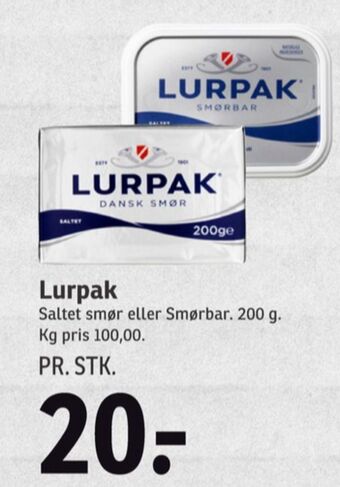 SPAR Lurpak smør saltet tilbud