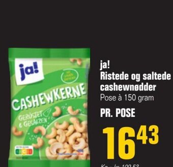 Poetzsch Padborg Ja! Ristede og Saltede Cashewnødder tilbud