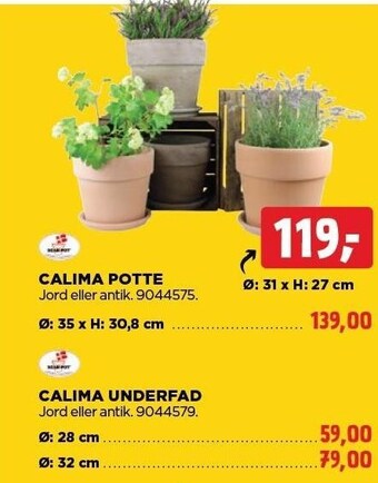 Calima potte el. calima underfad