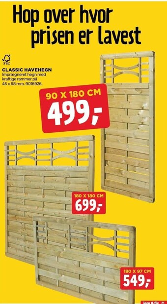 jem & fix Classic havehegn tilbud