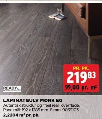 jem & fix Laminatgulv mørk eg tilbud