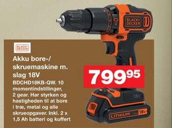 Bauhaus Black&decker bore- og skruemaskine tilbud