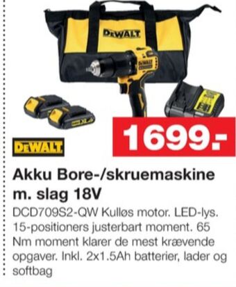 Bauhaus Dewalt bore- og skruemaskine tilbud