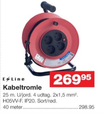 Bauhaus E-line kabeltromle tilbud