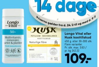 Bilka Husk kosttilskud tilbud