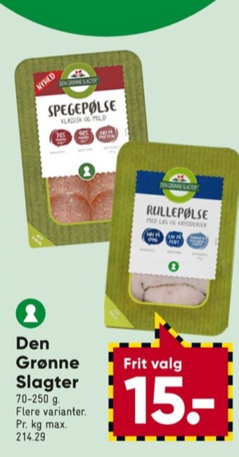 Bilka Den grønne slagter rullepølse med løg & krydderier tilbud