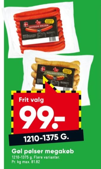 Bilka Gøl frankfurter tilbud