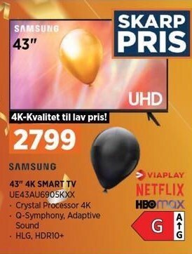 Power 43" 4k smart tv tilbud