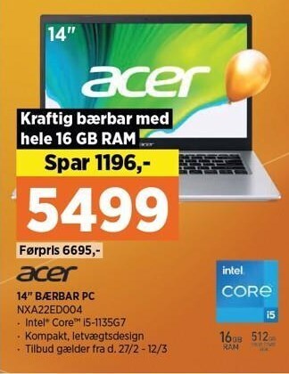 Power 14" bærbar pc tilbud