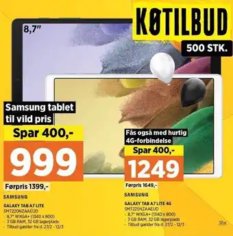 Power Galaxy tab a7 lite tilbud