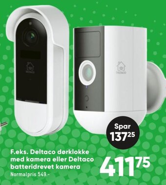 Bilka F.eks. Deltaco Dørklokke med Kamera eller Deltaco Batteridrevet Kamera tilbud