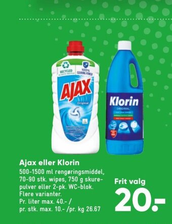 Bilka Ajax eller Klorin tilbud