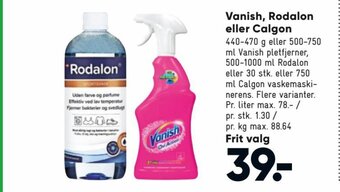 Bilka Vanish, Rodalon eller Calgon tilbud