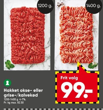 Bilka Hakket Okse-eller Grise-/ Kalvekød tilbud