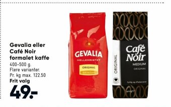 Bilka Gevalia eller Café Noir Formalet Kaffe tilbud