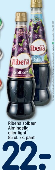 REMA 1000 Ribena konc. frugtsaft tilbud