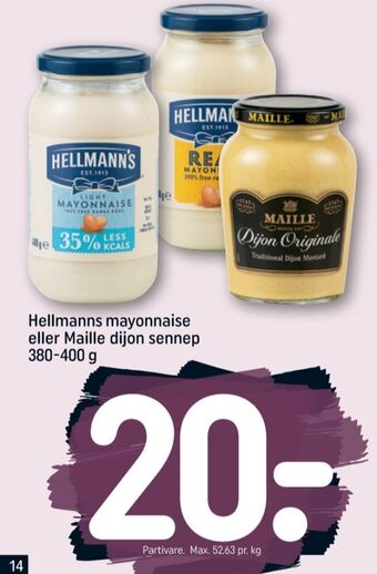 REMA 1000 Hellmanns mayonnaise tilbud