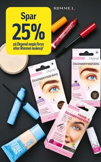 Føtex Spar 25% på depend negle/bryn eller rimmel makeup tilbud