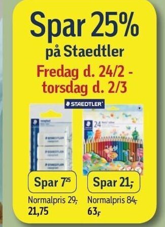 Føtex Spar 25% på staedtler tilbud