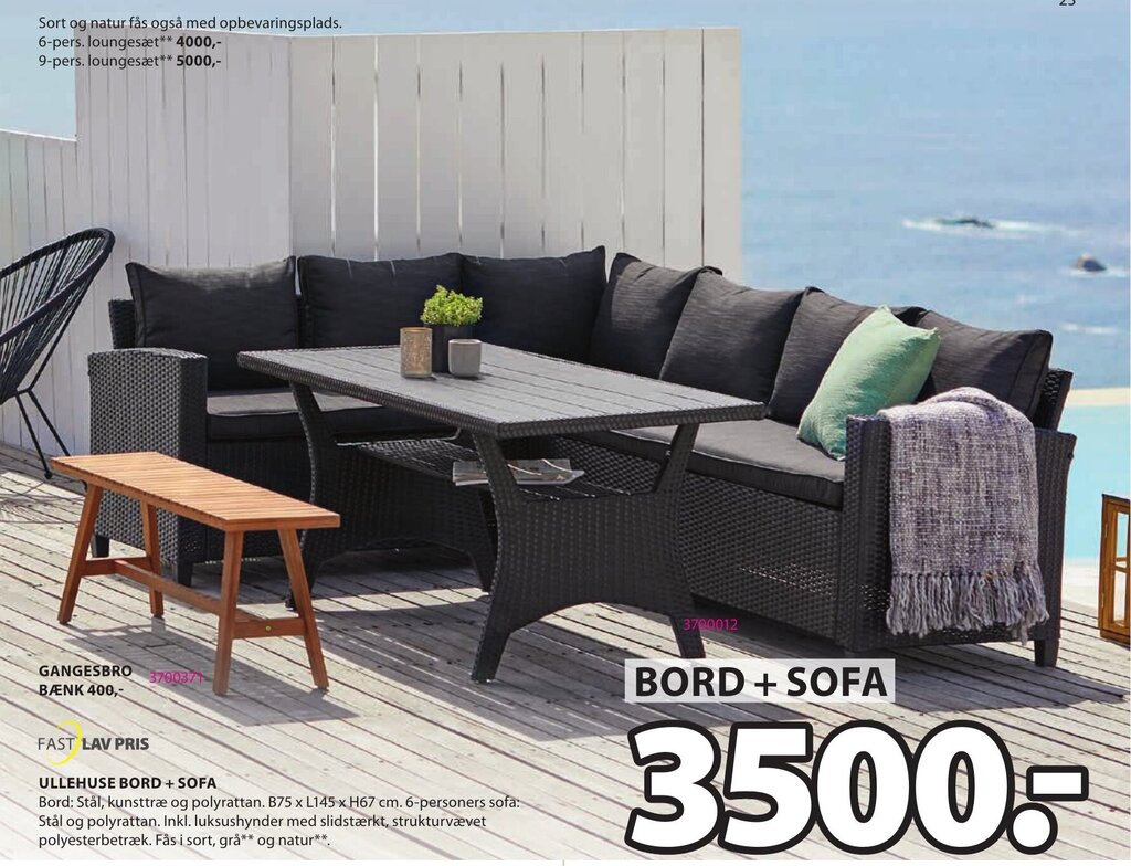 Ullehuse Bord + Sofa tilbud hos JYSK