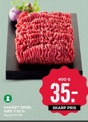 MENY Hakket Oksekød 7-10% tilbud