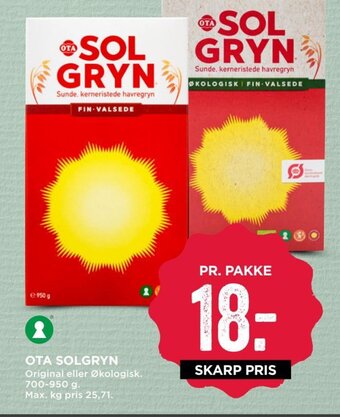 MENY Ota Solgryn tilbud