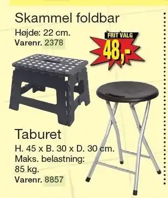 Harald Nyborg Skammel foldbar el. taburet tilbud