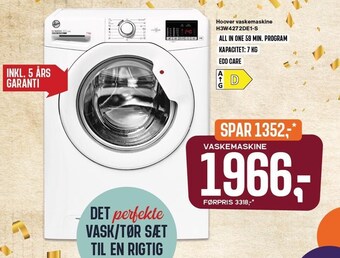 Skousen Hoover vaskemaskine tilbud
