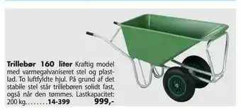 Biltema Trillebør 160 liter tilbud