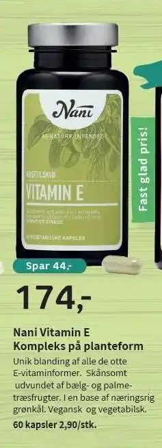 Helsam Nani vitamin e kompleks på planteform tilbud