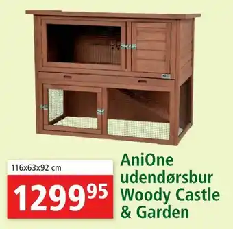 AniOne udendørsbur Woody Castle & Garden