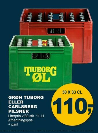 Let-Køb Grøn tuborg eller carlsberg pilsner tilbud