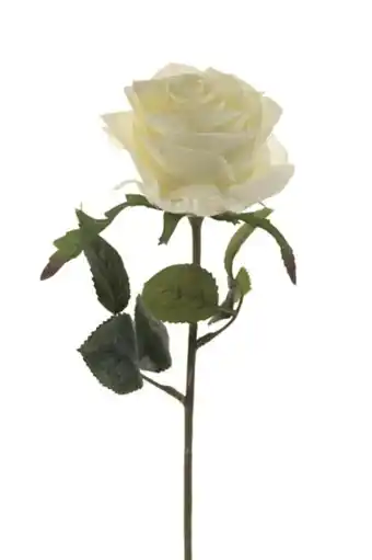 Rose, kunstig blomst, hvid, 45 cm