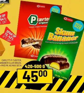 Carletti-Tærter Skumbananer Eller Brazil 420-500g