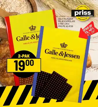 Galle & Jessen Pålægschokolade 2-pak 216g