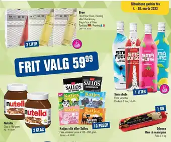 Otto Duborg Bree, nutella, katjes slik eller sallos, små shots eller odens ren rå marcipan tilbud
