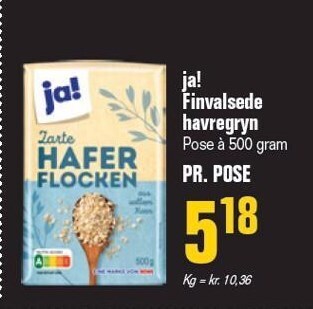 Otto Duborg Finvalsede havregryn tilbud