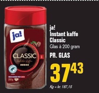 Otto Duborg Ja! instant kaffe classic tilbud