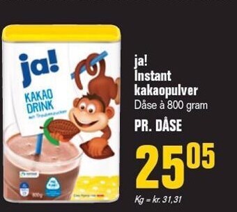 Otto Duborg Ja! instant kakaopulver tilbud