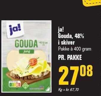 Otto Duborg Ja! gouda, 48% i skiver tilbud