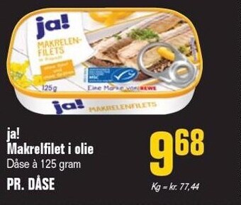 Otto Duborg Ja! makrelfilet i olie tilbud