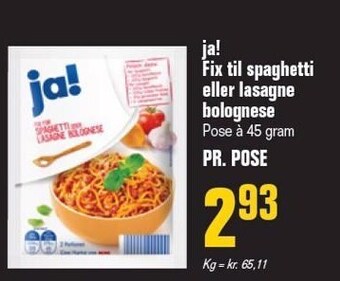 Otto Duborg Ja! fix til spaghetti eller lasagne bolognese tilbud