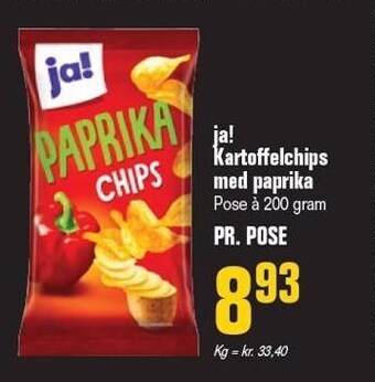 Otto Duborg Ja! kartoffelchips med paprika tilbud