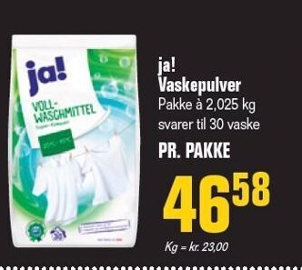 Otto Duborg Ja! vaskepulver tilbud