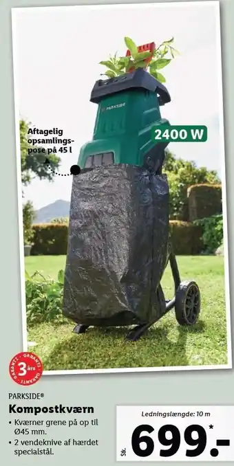 Lidl Parkside kompostkværn tilbud