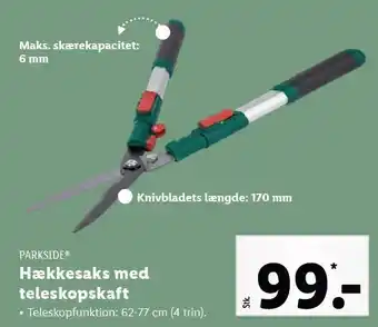 Lidl Parkside hækkesaks med teleskopskaft tilbud