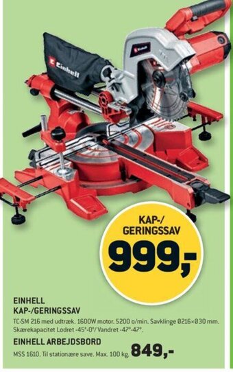 XL-BYG Einhell Kap-/Geringssav tilbud